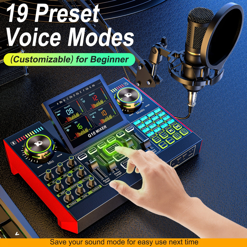 Podcast Equipment Bundle, Recording Studio Package with Voice Changer, Live Sound Card - Audio Interface for Laptop Computer Vlog Living Broadcast Live Streaming Plug & Play PC Computer Kit with Professional Chipset for, Gami