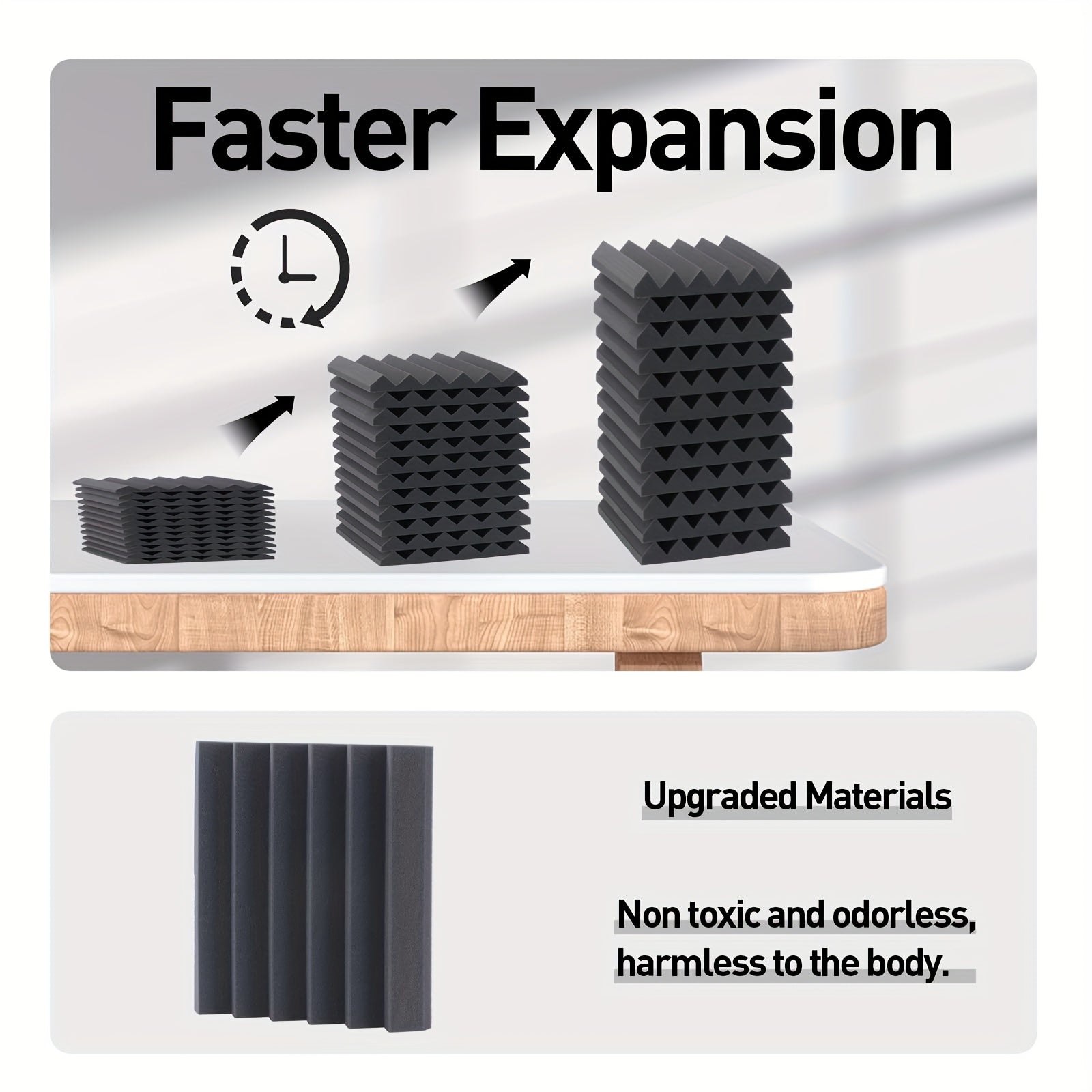 Self adhesive 24 pcs black 12* 12 * 2inches high-density flame-retardant triangular groove sound insulation foam board is suitable for conference studio, recording studio, bedroom, wall and ceiling, dance studio, music room,