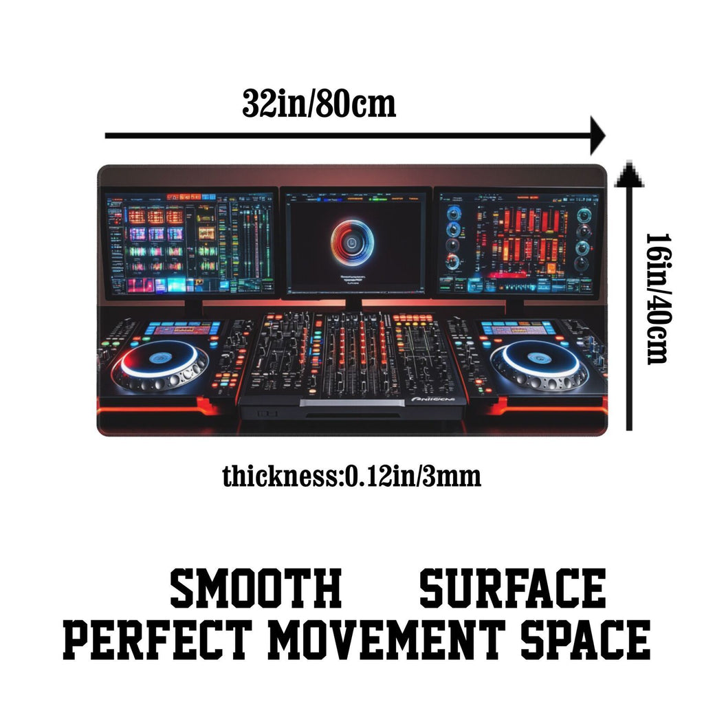 Pro DJ Mousepad with Traktor Kontrol S4 MK3 Design - Illuminated Buttons, Jog Wheels & Digital Displays | Washable & Non-Slip Rubber Base | Ideal for Music Production & Home Studio, DJ Accessories