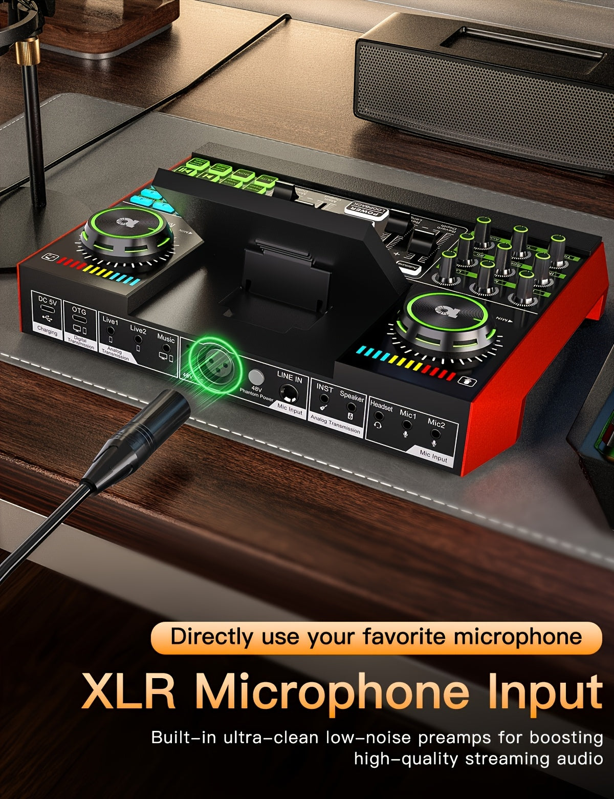 Podcast Equipment Bundle, Recording Studio Package with Voice Changer, Live Sound Card - Audio Interface for Laptop Computer Vlog Living Broadcast Live Streaming Plug & Play PC Computer Kit with Professional Chipset for, Gami