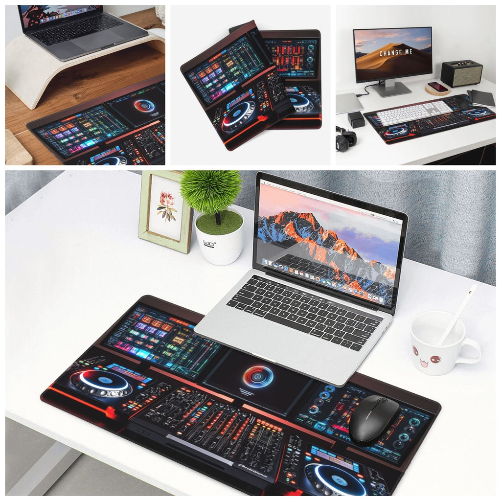 Pro DJ Mousepad with Traktor Kontrol S4 MK3 Design - Illuminated Buttons, Jog Wheels & Digital Displays | Washable & Non-Slip Rubber Base | Ideal for Music Production & Home Studio, DJ Accessories
