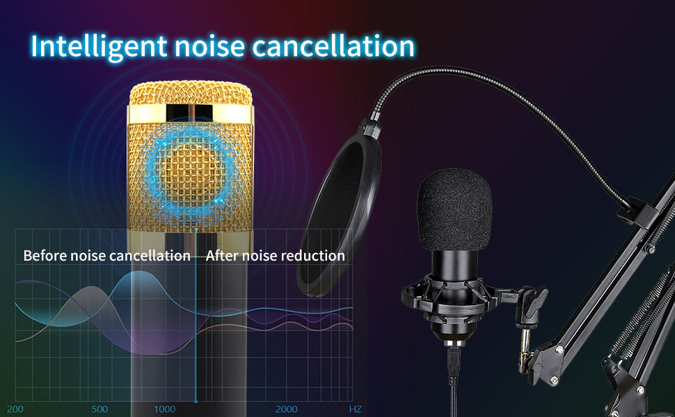 Podcast Equipment Bundle, Live Sound Card with BM800 Recording Studio Microphone, Professional Live Sound Card w/Dj Mixer Effects & Voice Changer for Live Streaming Gaming