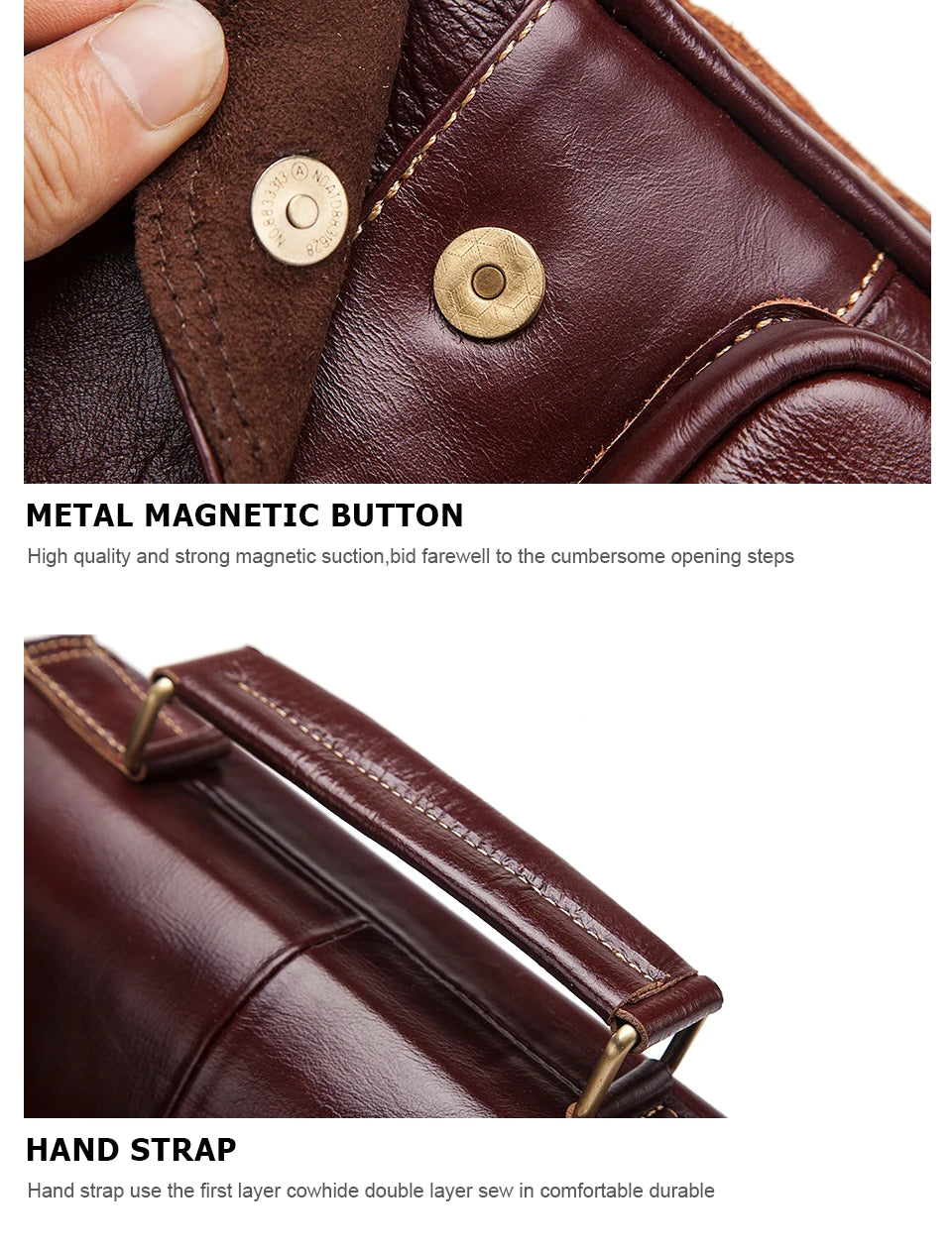KAVIS NEW Genuine Leather Men's Crossbody Bag Male Business Shoulder Bag for Men High Quality Messenger Bag for 9.7" Ipad Bolsas