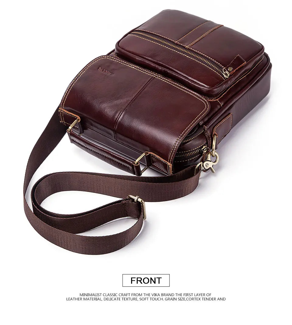 KAVIS NEW Genuine Leather Men's Crossbody Bag Male Business Shoulder Bag for Men High Quality Messenger Bag for 9.7" Ipad Bolsas