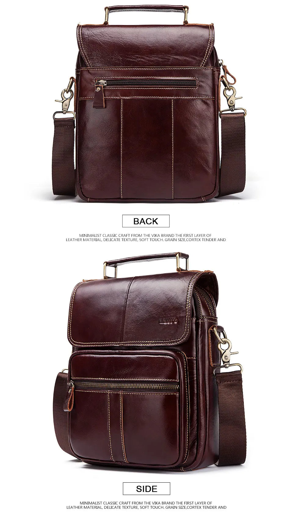 KAVIS NEW Genuine Leather Men's Crossbody Bag Male Business Shoulder Bag for Men High Quality Messenger Bag for 9.7" Ipad Bolsas