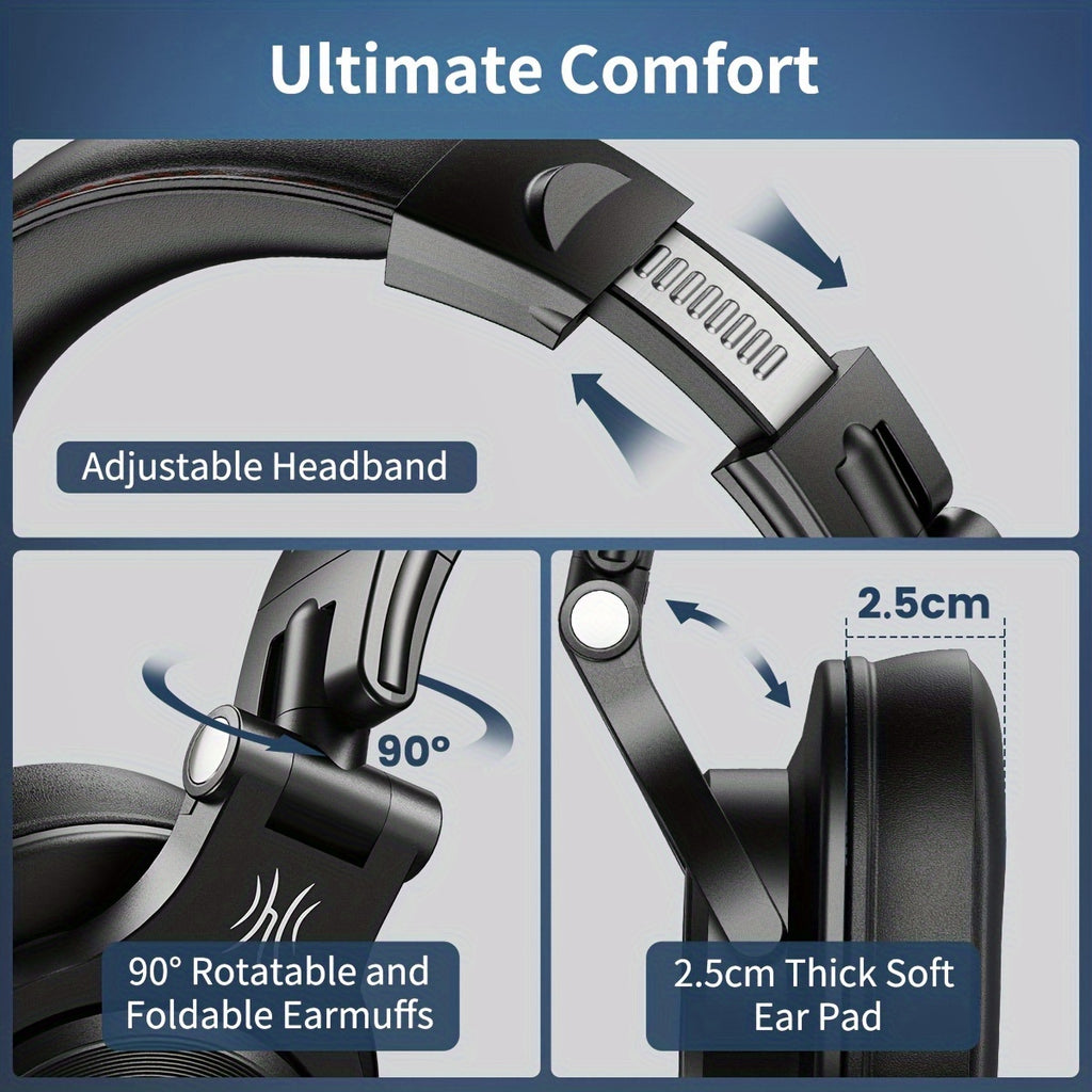 OneOdio A71m Professional Studio & Gaming Headset with Boom Mic - Over-Ear Wired Headphones, Hi-Res Audio, Noise Isolation, Compatible with PC, PS4, Xbox One, Skype, Zoom - Heavy-Duty Build, Detachable Cable, Compatible with