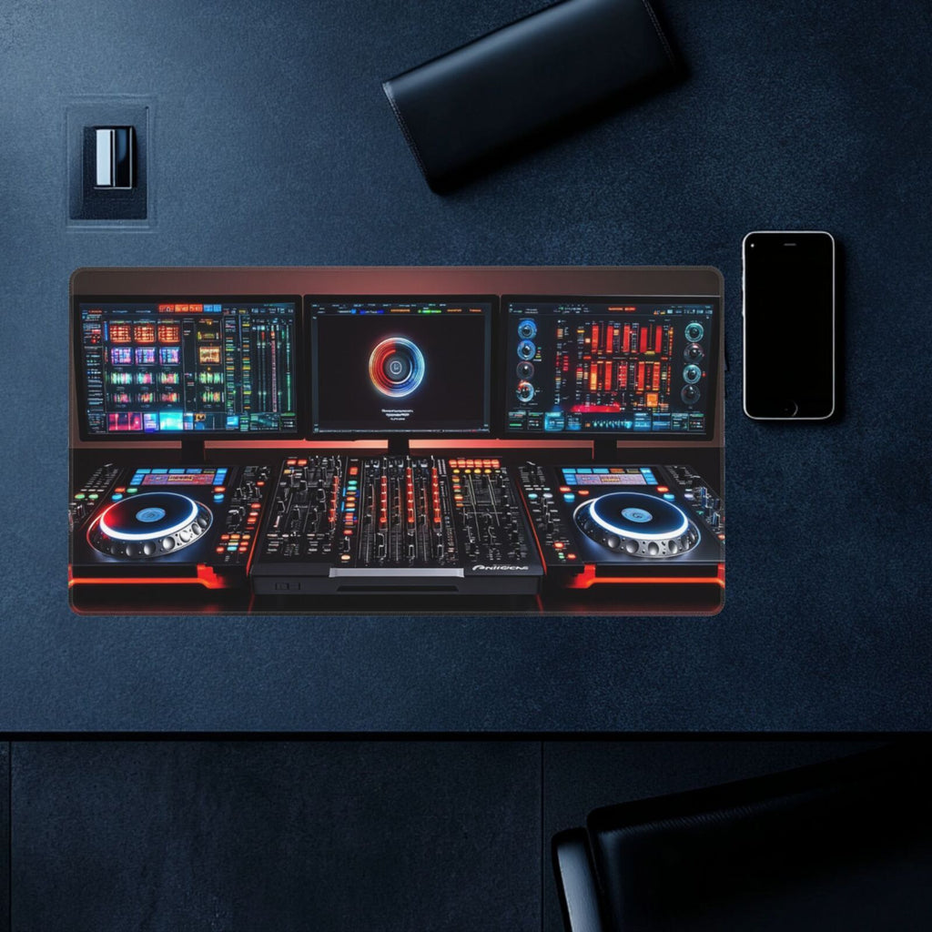 Pro DJ Mousepad with Traktor Kontrol S4 MK3 Design - Illuminated Buttons, Jog Wheels & Digital Displays | Washable & Non-Slip Rubber Base | Ideal for Music Production & Home Studio, DJ Accessories