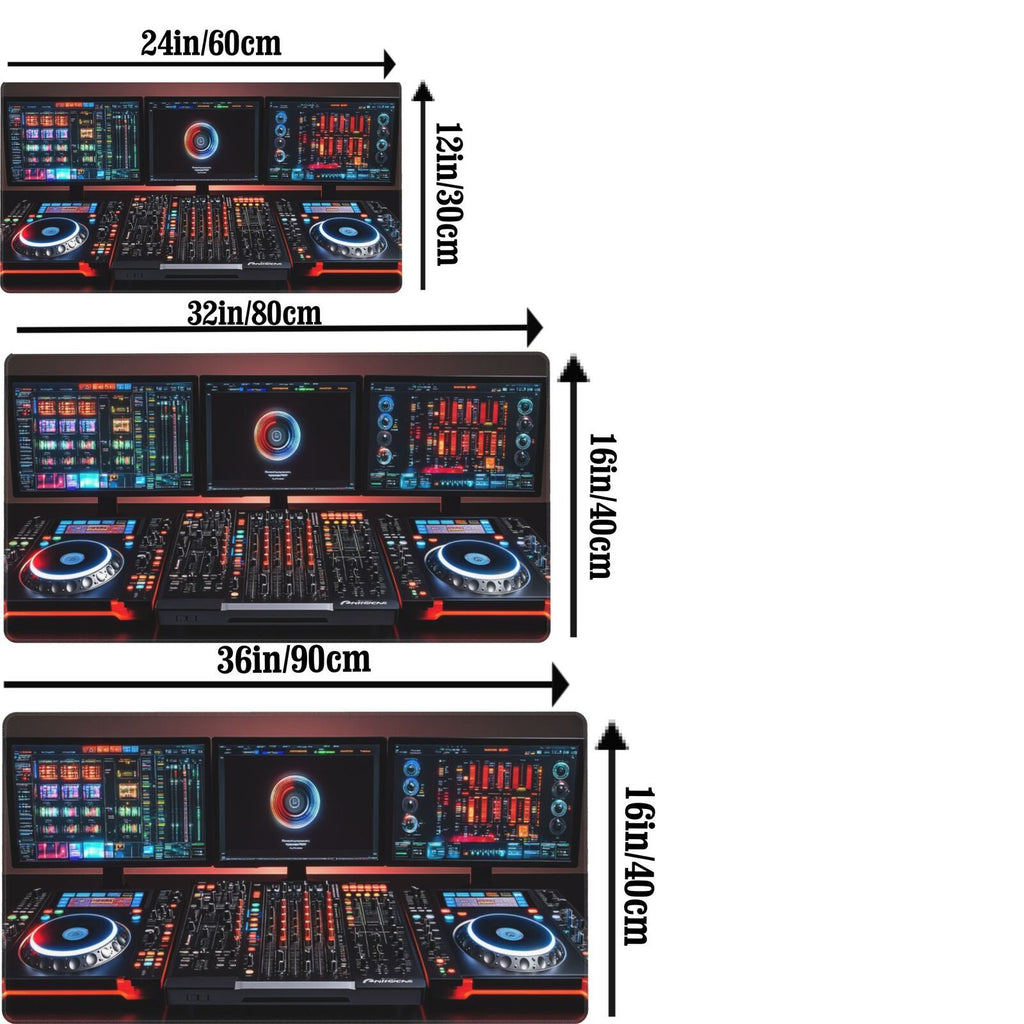 Pro DJ Mousepad with Traktor Kontrol S4 MK3 Design - Illuminated Buttons, Jog Wheels & Digital Displays | Washable & Non-Slip Rubber Base | Ideal for Music Production & Home Studio, DJ Accessories